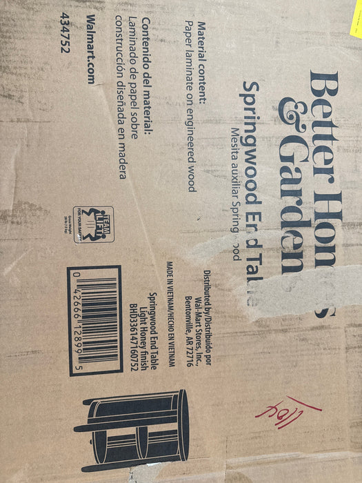 Better Homes & Gardens Springwood Caning Side Table, Light Honey Finish - new