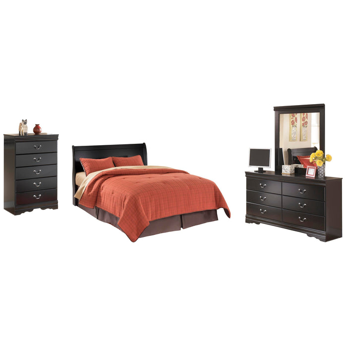Huey Vineyard Black Sleigh Headboard Bedroom Collection