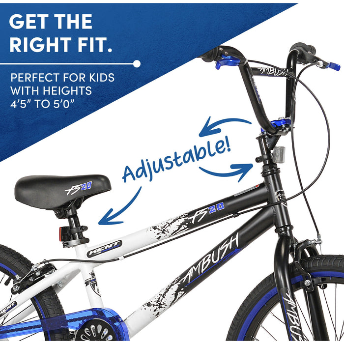 Kent Bicycles Ambush Boys' 20" BMX Kid Bike, Blue
