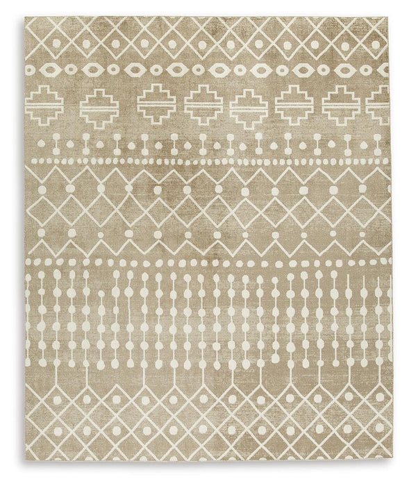 Bunchly Tan/Brown/Cream Washable Large Rug