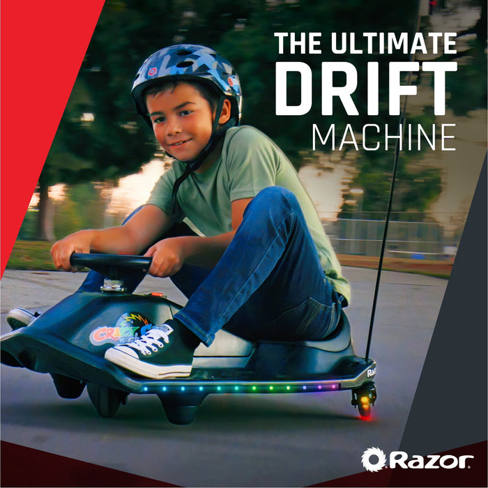 Crazy Cart Shift Lightshow by Razor - 12V Electric Drifting Go-Kart for Kids Ages 6+, up to 8 mph