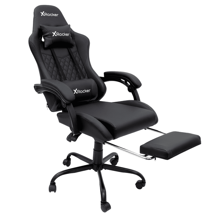 X Rocker Apex PC Gaming Chair with Massage Function and Footrest, Black - new