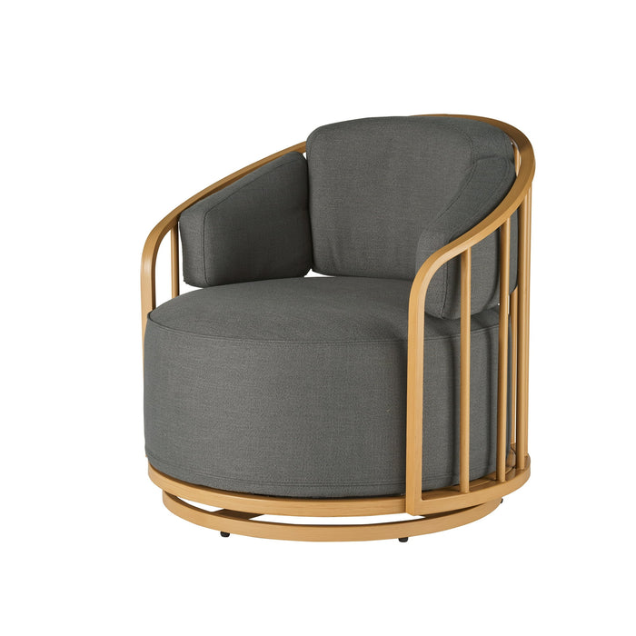 Better Homes & Gardens Lillian Swivel Birdcage Accent Chair, Charcoal Linen - open_box