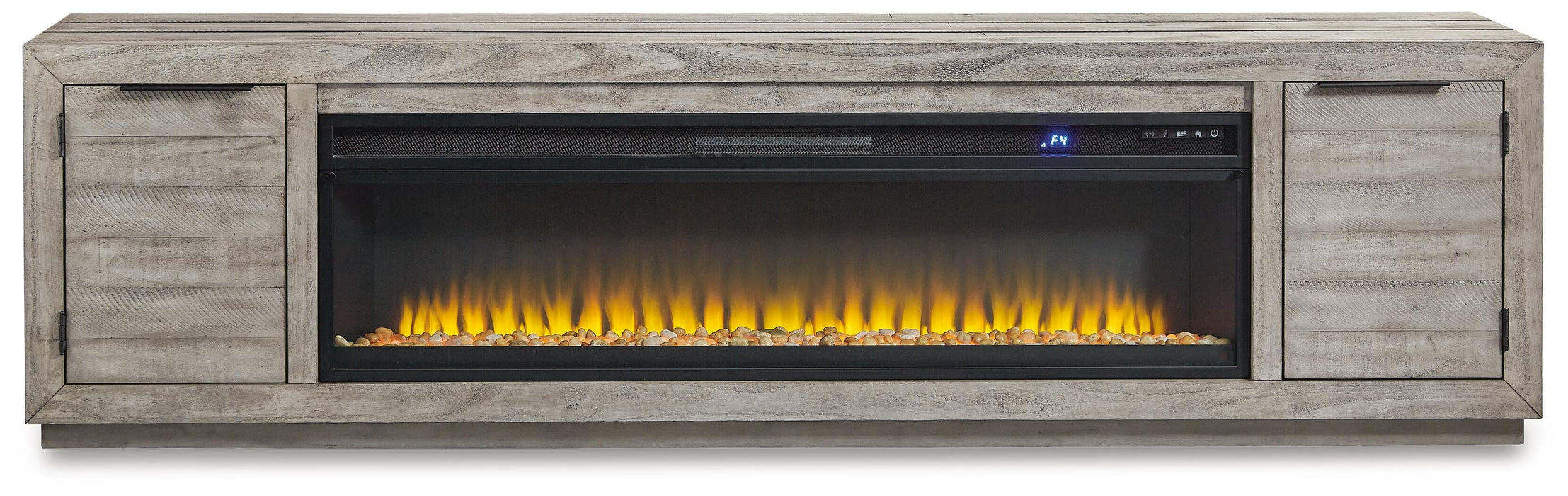 Naydell Gray Naydell 92" TV Stand with Electric Fireplace