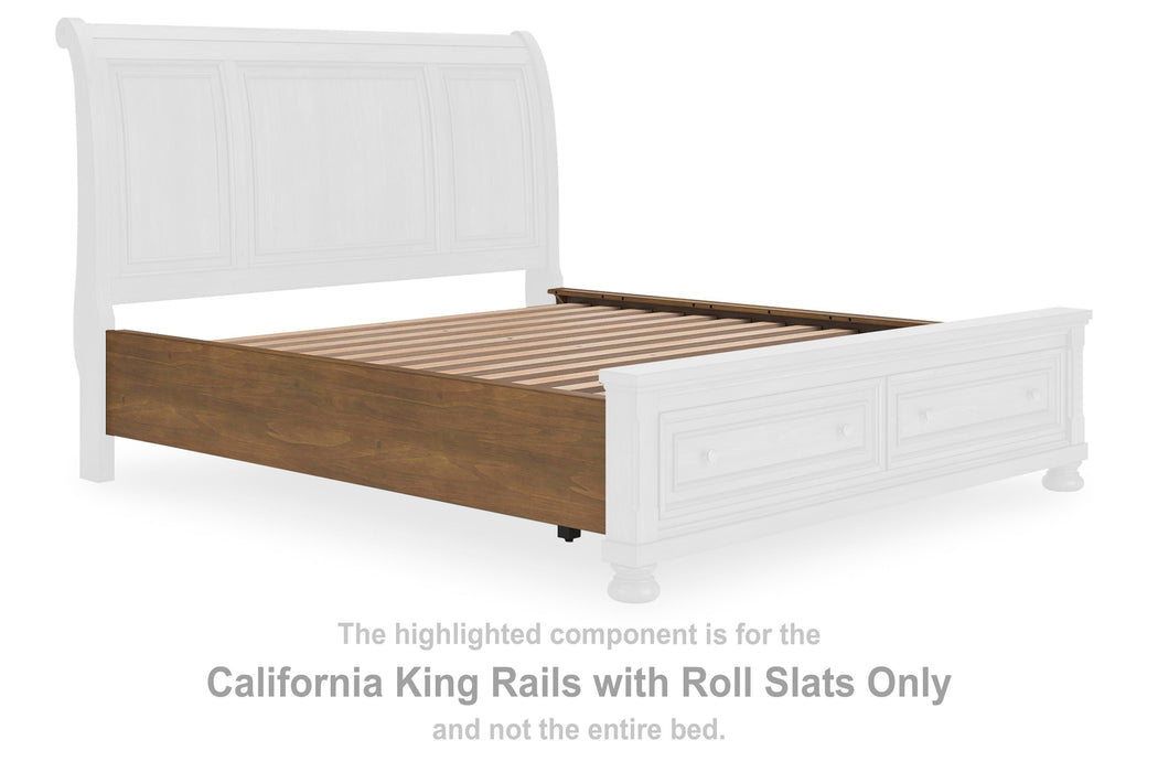 Vandenmore Medium Brown Cal King Rails with Roll Slats