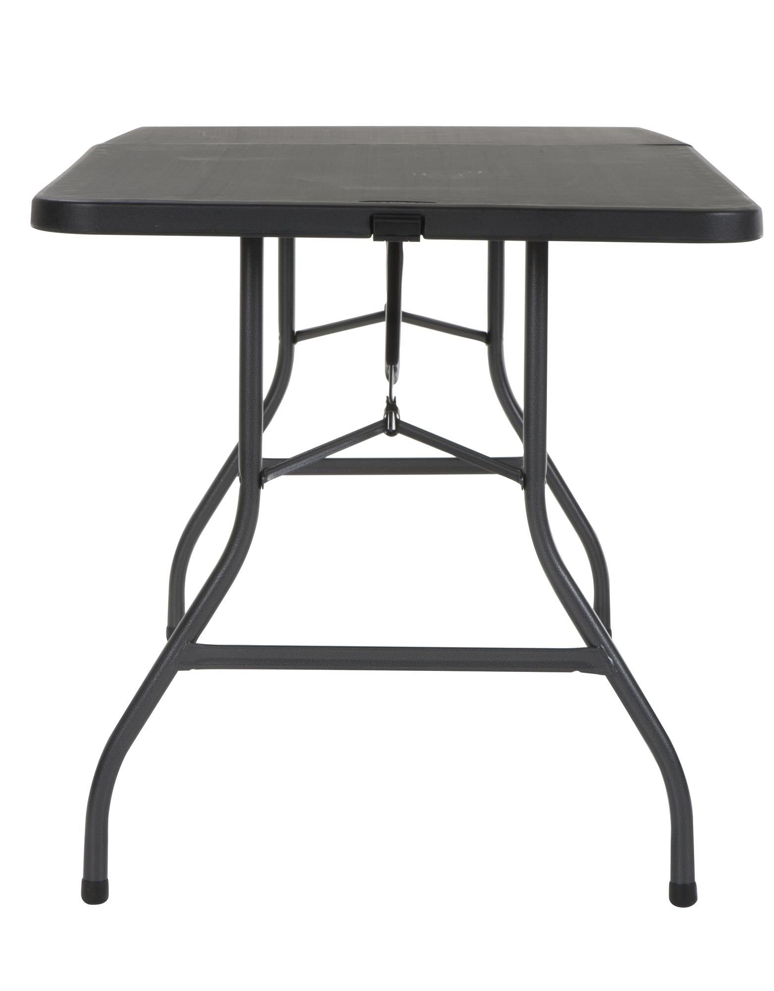 Cosco 6 Foot Centerfold Folding Table, Black - open_box