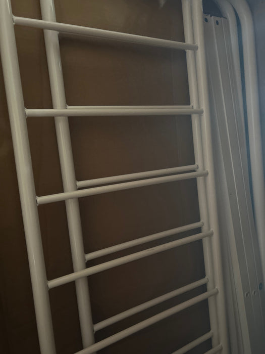 DHP Wallace Metal Platform Bed Frame with Headboard, Queen, White - new