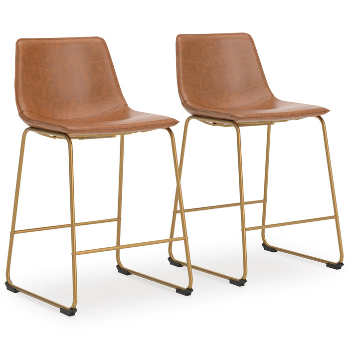 Crandox Brown/Gold Upholstered Barstool (Priced Per Item, Must Order 2, 4, 6, or 8)