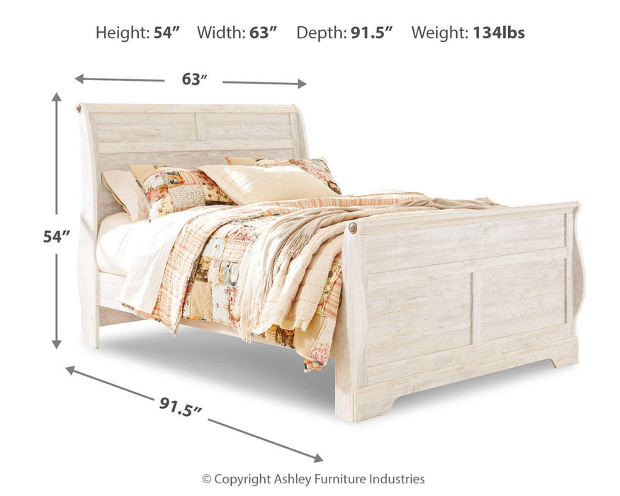 Willowton Whitewash Willowton Queen Sleigh Bed
