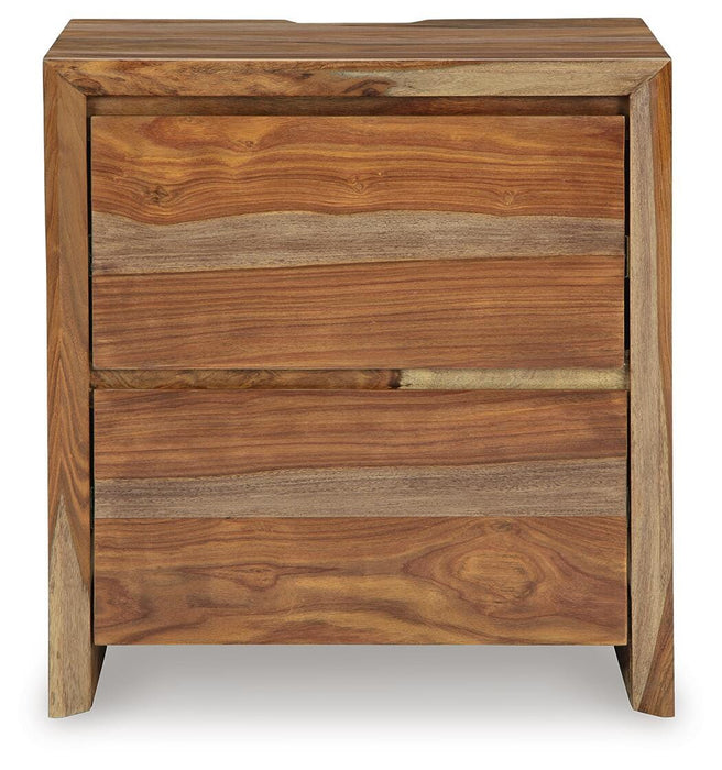 Dressonni Brown Two Drawer Night Stand