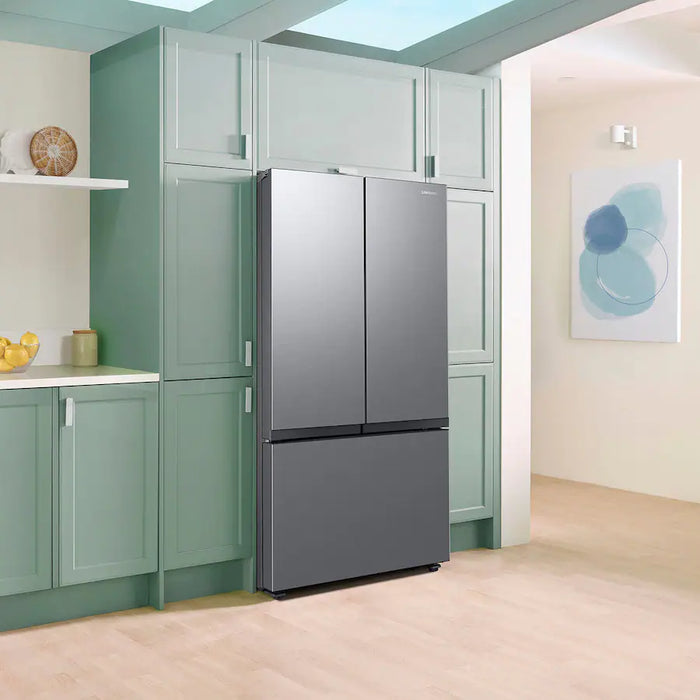 Samsung - 27 cu. ft. 3-Door French Door Counter Depth Smart Refrigerator with Dual Auto Ice Maker - Stainless Steel - display_model