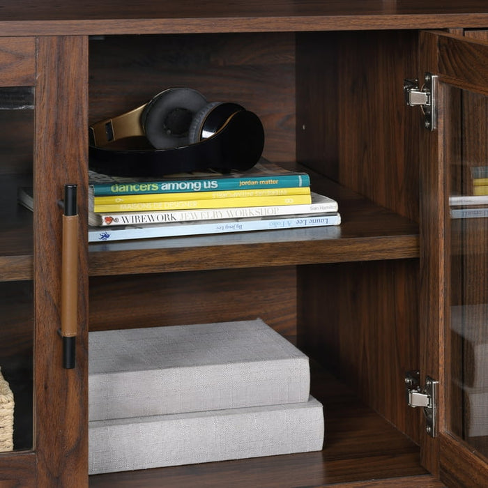 Better Homes & Gardens Reading Refined Farmhouse TV Stand for TVs up to 65", Walnut Finish - new