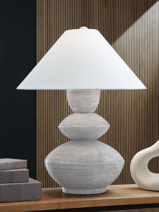 Brickdon Distressed White Poly Table Lamp (1/CN)