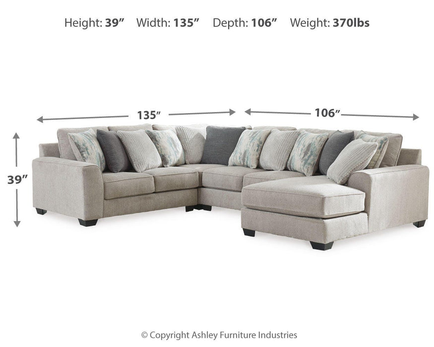 Ardsley Pewter Ardsley 4-Piece Sectional with Chaise