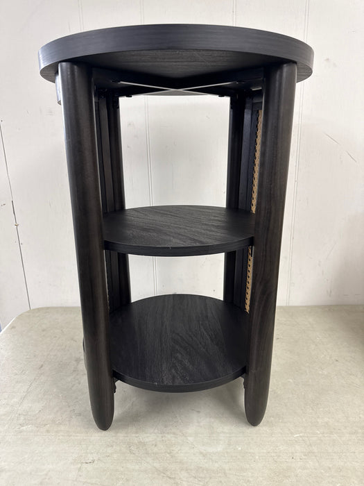 Better Homes & Gardens Springwood Caning Side Table, Charcoal Finish - new