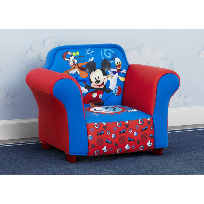 Disney Mickey Mouse Kids Upholstered Chair with Sculpted Plastic Frame by Delta Children - open_box