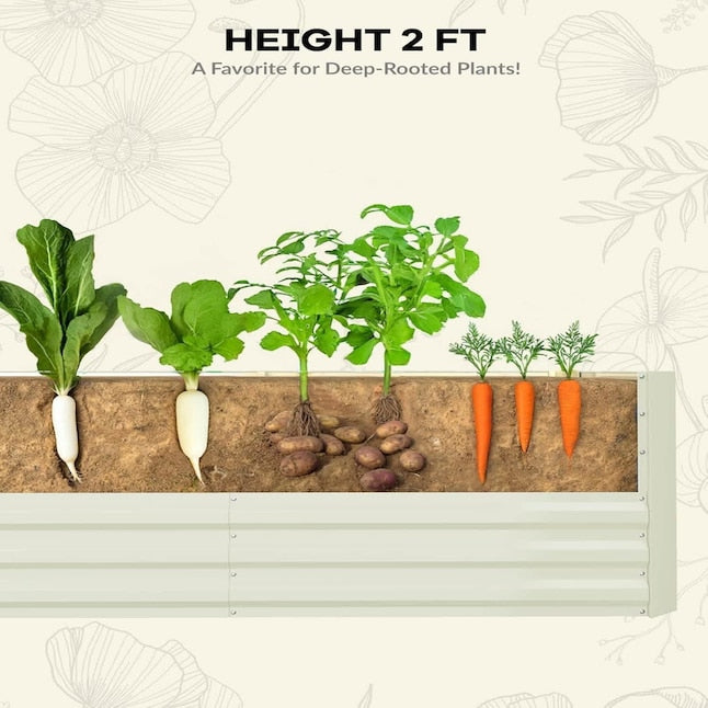 Qeetex 8x4x2ft Steel Raised Garden Bed Kit - new