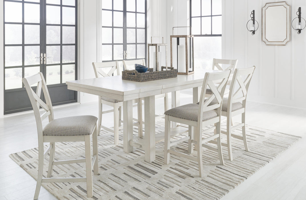 Robbinsdale Antique White Robbinsdale Counter Height Dining Table and 6 Barstools