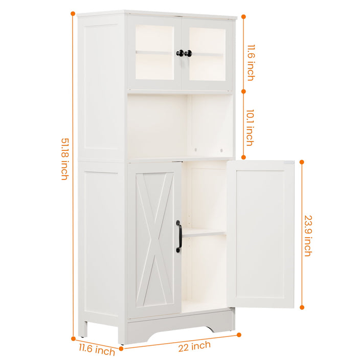 Behost Kitchen Pantry Cabinet with Doors, Storage Shelf for Home, White - new