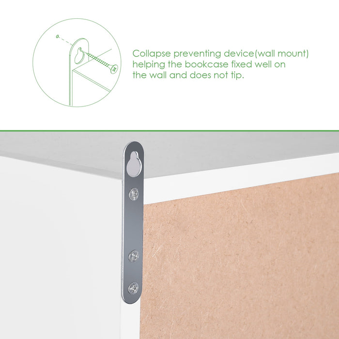 Homfa 8-Tier Media Tower, CD DVD Media Storage Unit with 4 Adjustable Shelves for Living Room Bedroom, White - new